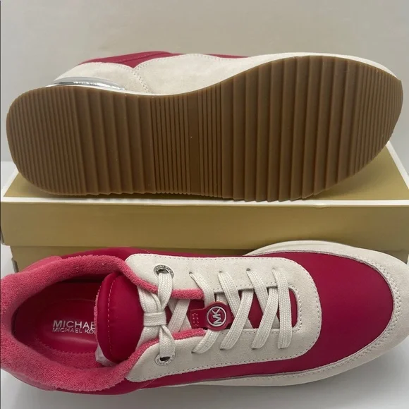 Michael Kors HATTIE TRAINER
NYLON
49T5HAFS3D Dark Raspberry Platform Sneakers - Picture 3 of 16